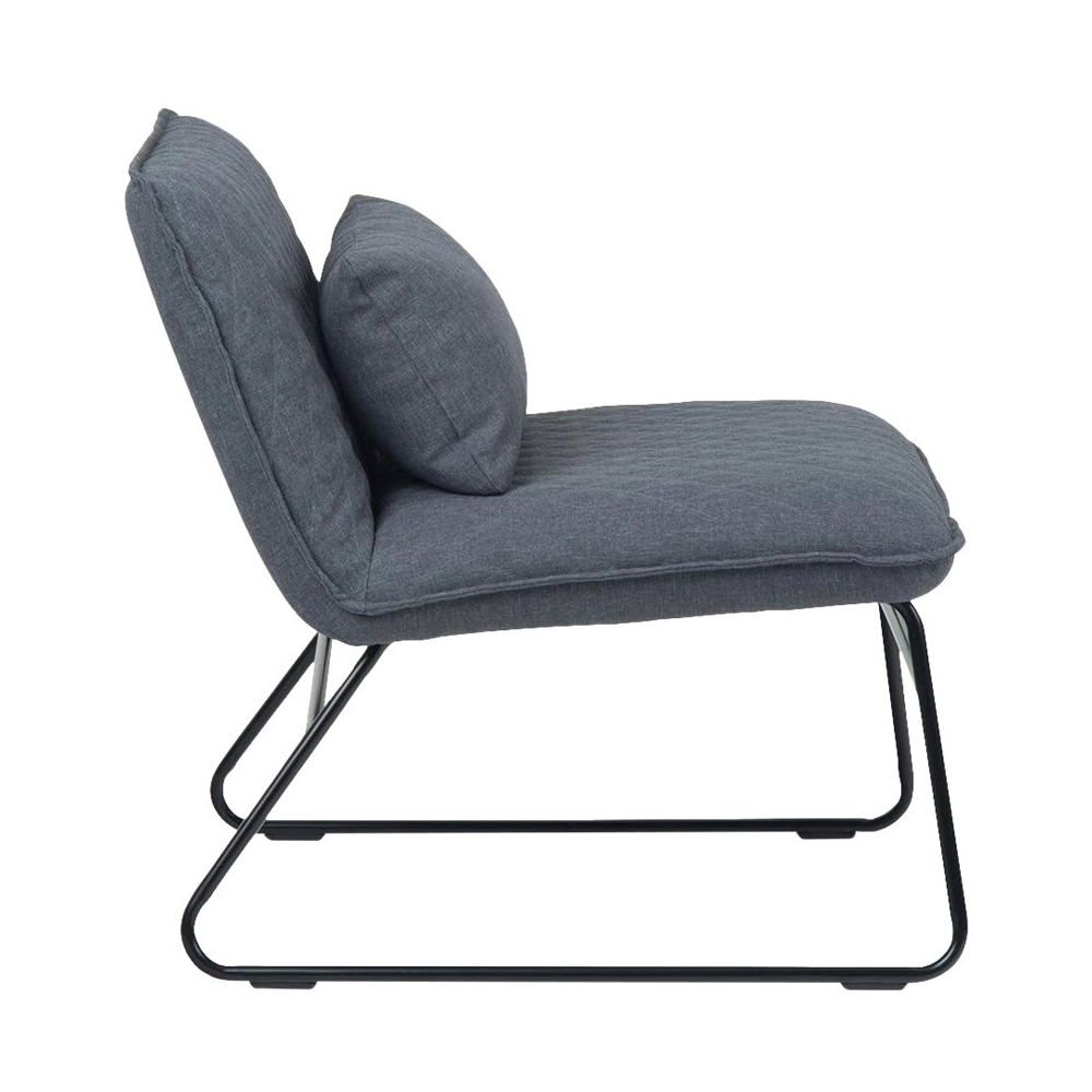 Left View: Simpli Home - Burke Contemporary Fabric Chair - Gray/Black
