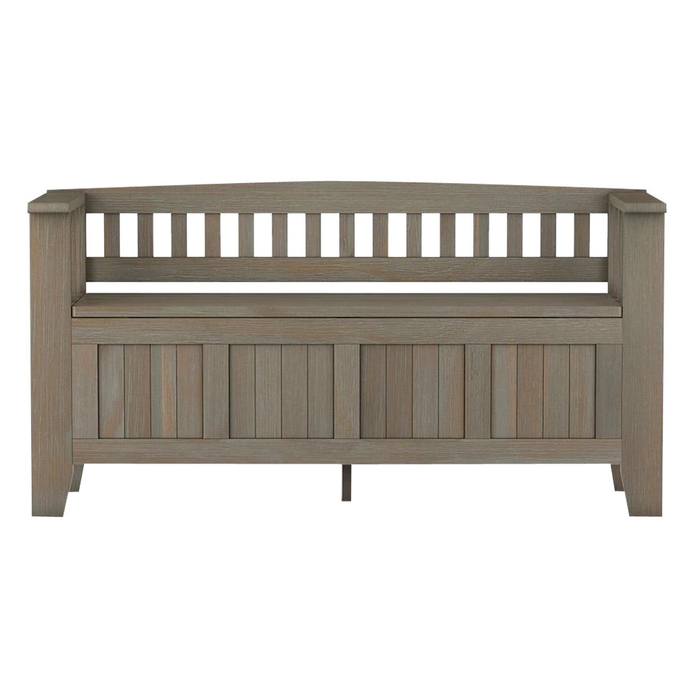 Simpli Home Acadian Entryway Storage Bench With Backrest