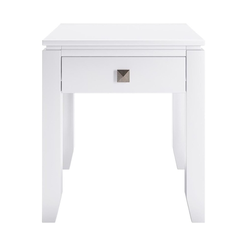 Simpli Home - Cosmopolitan Square Contemporary Wood 1-Drawer End Table - White was $131.99 now $92.99 (30.0% off)