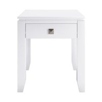 Simpli Home - Cosmopolitan Square Contemporary Wood 1-Drawer End Table - White - Front_Zoom