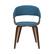 Front. Simpli Home - Lowell Mid Century Modern Bentwood Dining Chair in Blue Linen Look Fabric - Blue.