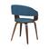 Alt View 12. Simpli Home - Lowell Mid Century Modern Bentwood Dining Chair in Blue Linen Look Fabric - Blue.