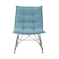 Simpli Home - Elsie Contemporary Metal, Woven Fabric & Plywood Accent Chair - Aqua - Front_Zoom