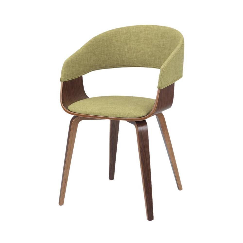 Alt View 11. Simpli Home - Lowell Mid Century Modern Bentwood Dining Chair in Acid Green Linen Look Fabric - Acid Green.