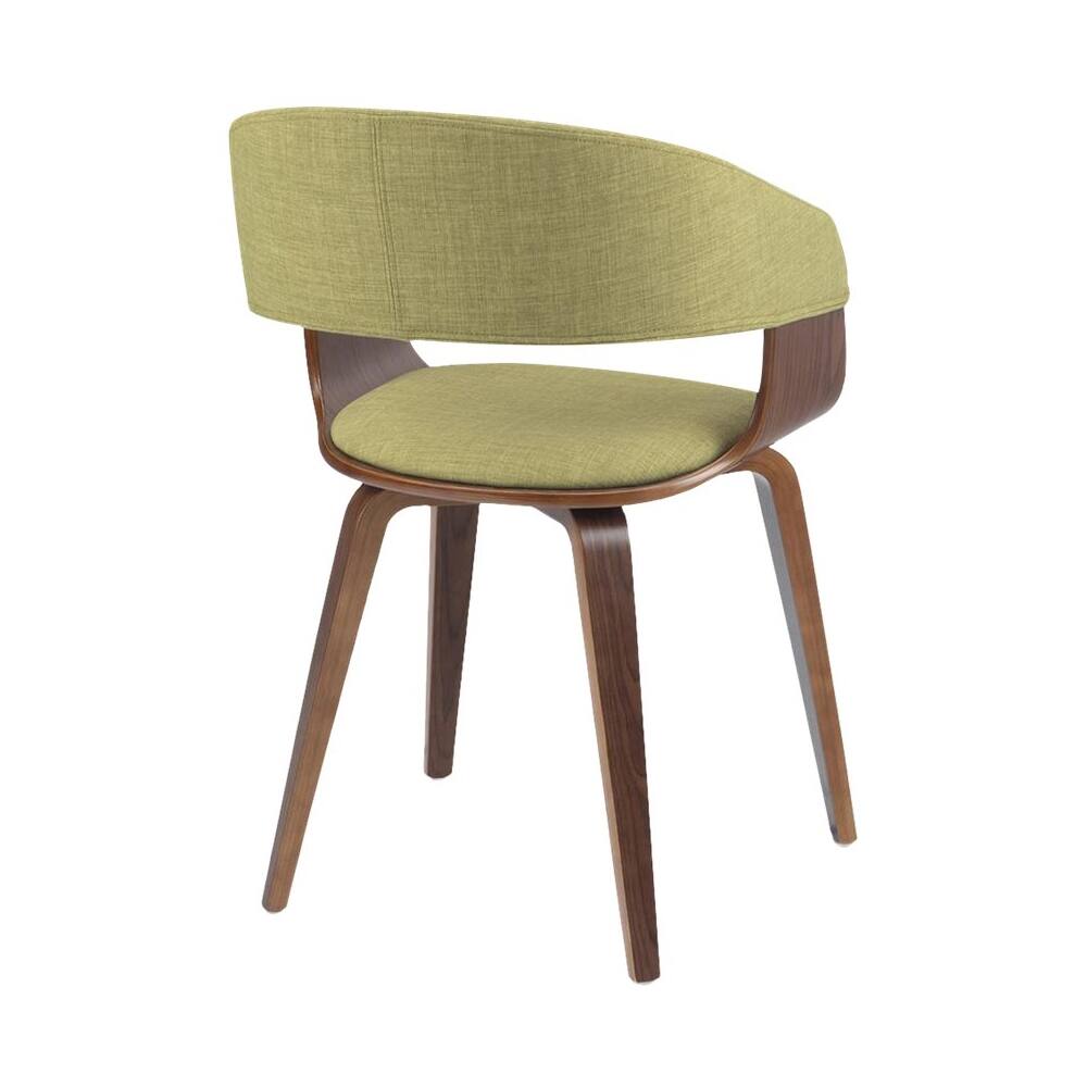 Alt View 12. Simpli Home - Lowell Mid Century Modern Bentwood Dining Chair in Acid Green Linen Look Fabric - Acid Green.