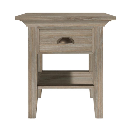 Simpli Home - Redmond Square Rustic Wood 1-Drawer End Table - Distressed Gray was $146.99 now $102.99 (30.0% off)