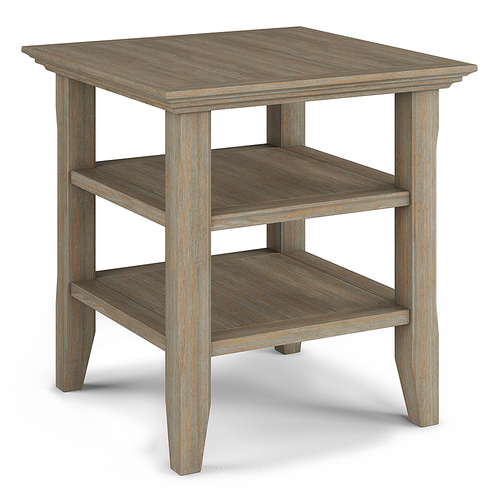 Simpli Home - Acadian Square Solid Wood End Table - Distressed Gray was $114.99 now $90.99 (21.0% off)