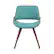 Front. Simpli Home - Malden Mid-Century Modern Woven Fabric, Walnut Wood Veneer & High-Density Foam Dining Chair - Blue Turquoise.