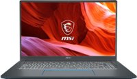 Front Zoom. MSI - Prestige 15 15.6" 4K Ultra HD Laptop - Intel Core i7 - 16GB Memory - NVIDIA GeForce GTX 1650 - 512GB SSD - Gray With Blue Diamond Cut.