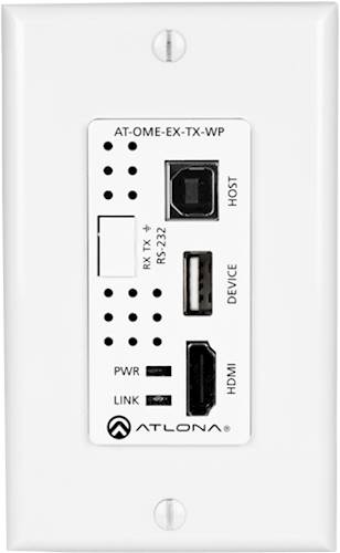Atlona - Omega Series Wallplate Transmitter for HDMI with USB - White/Black