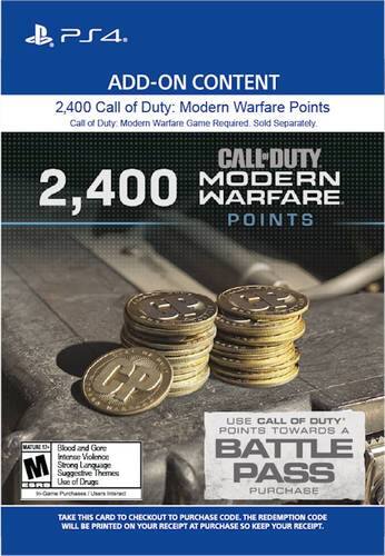  Call of Duty: Modern Warfare 2,400 Points Standard Edition - PlayStation 4 [Digital]
