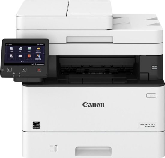 Front Zoom. Canon - imageCLASS MF445DW Wireless Black-and-White All-In-One Laser Printer - White.