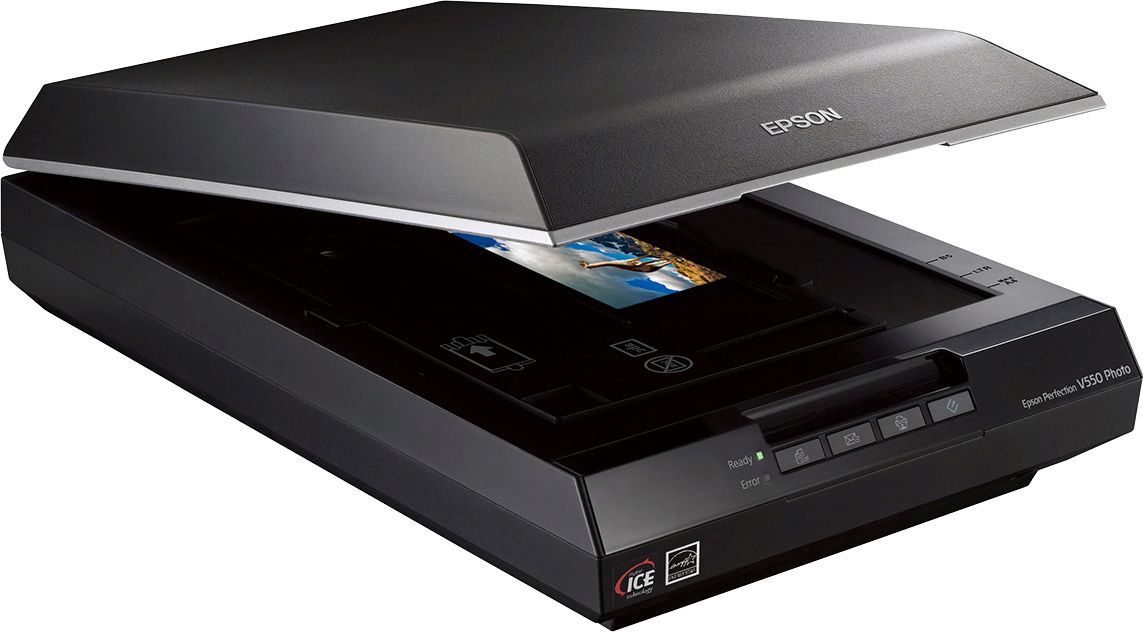Angle View: Epson - Refurbished Perfection V550 Photo Scanner - Black