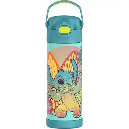 Front. Thermos - Thermos 16 oz. Kid's Funtainer Stainless Steel Water Bottle - Stitch - Stitch.