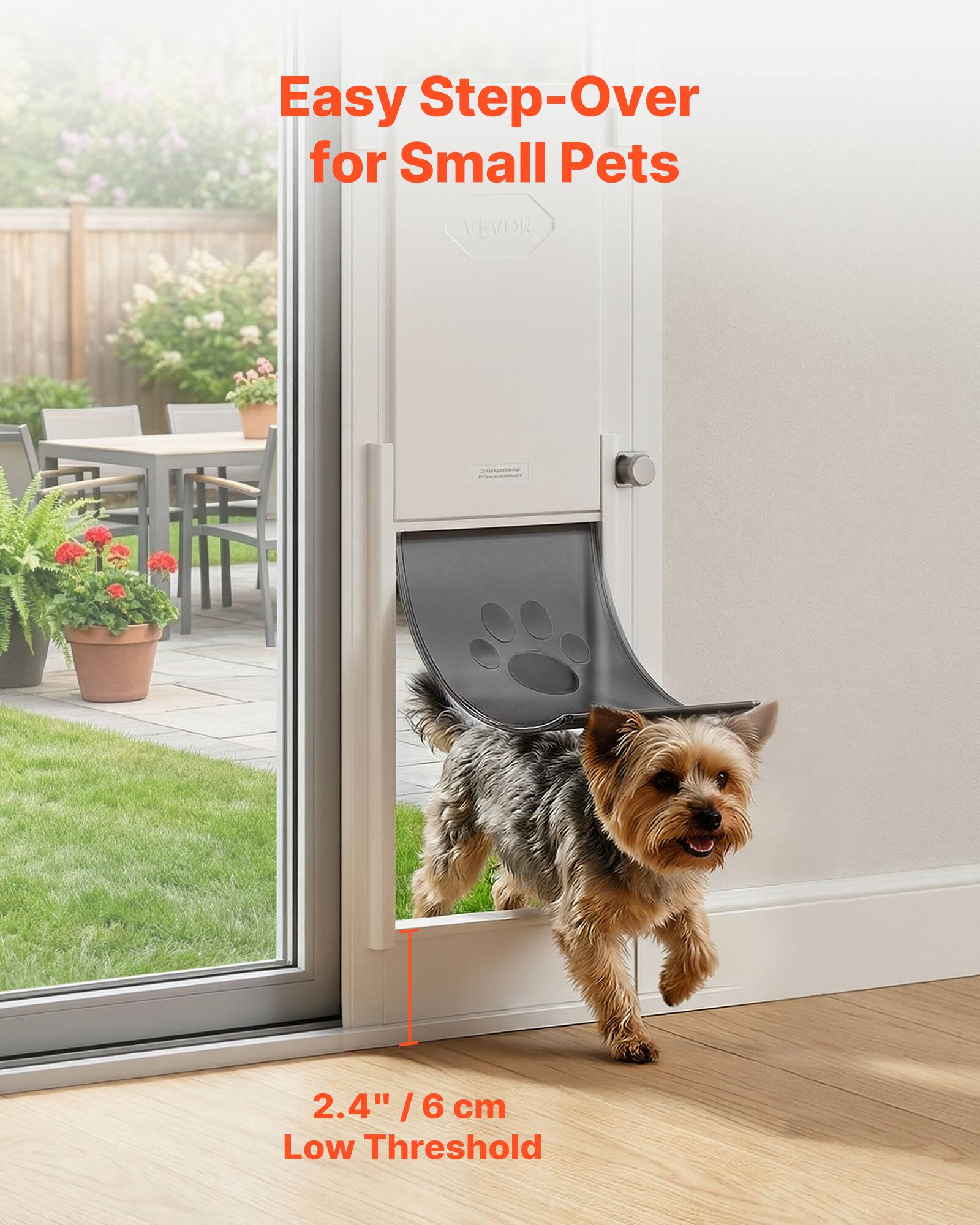 Easy Step-Over for Small Pets

2.4" / 6 cm Low Threshold