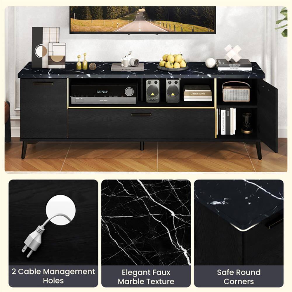 - 2 Cable Management Holes
- Elegant Faux Marble Texture
- Safe Round Corners