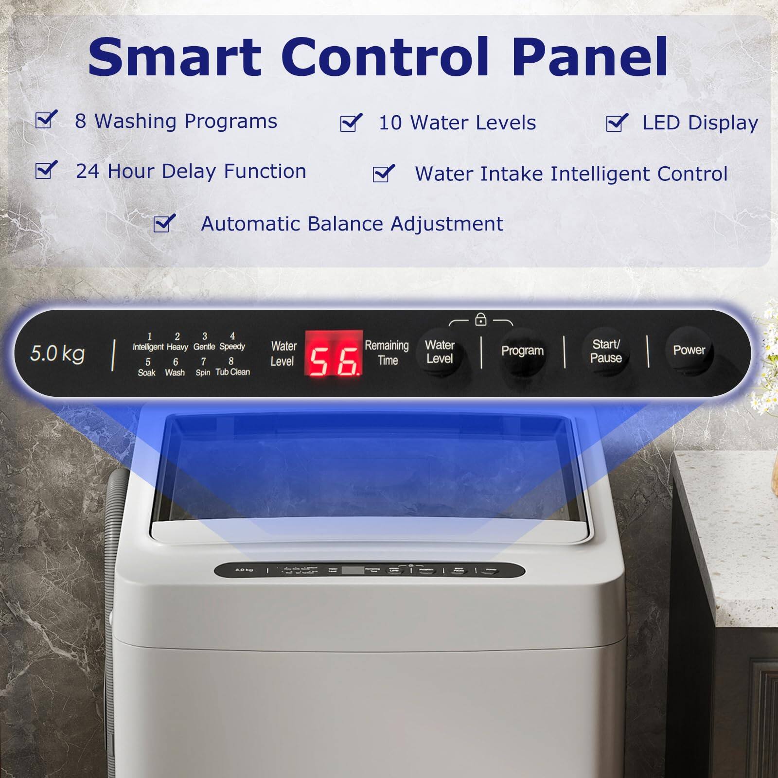 Ecooso Full Automatic Washing Machine Washer and Spin Combo White ...
