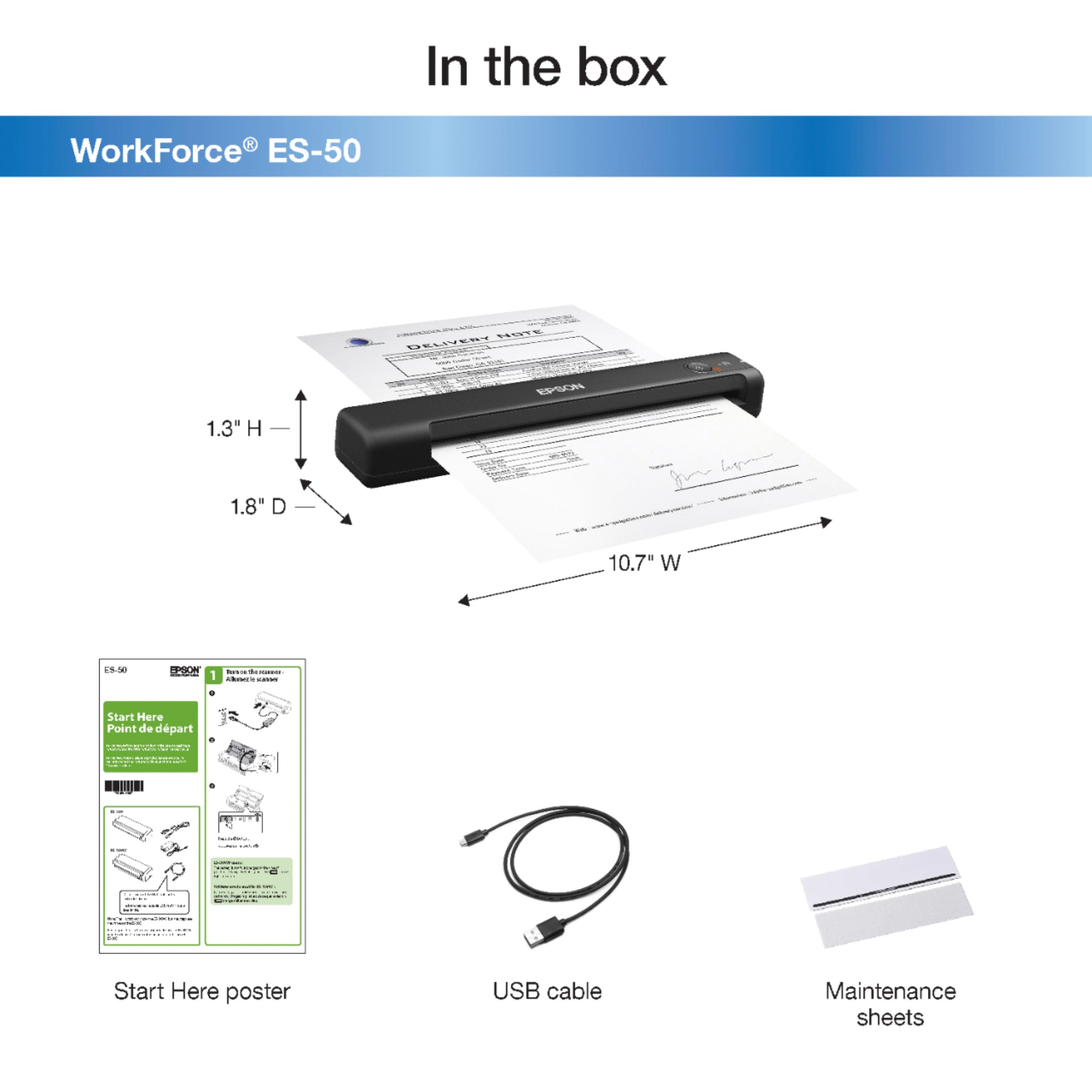 Best Buy Epson Refurbished WorkForce ES50 Sheetfed Scanner Black ES50N