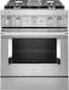 Front. KitchenAid - 4.1 Cu. Ft. Freestanding Dual Fuel True Convection Range with Self-Cleaning - Stainless steel.