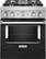 Front. KitchenAid - 4.1 Cu. Ft. Freestanding Dual Fuel True Convection Range with Self-Cleaning - Imperial Black.
