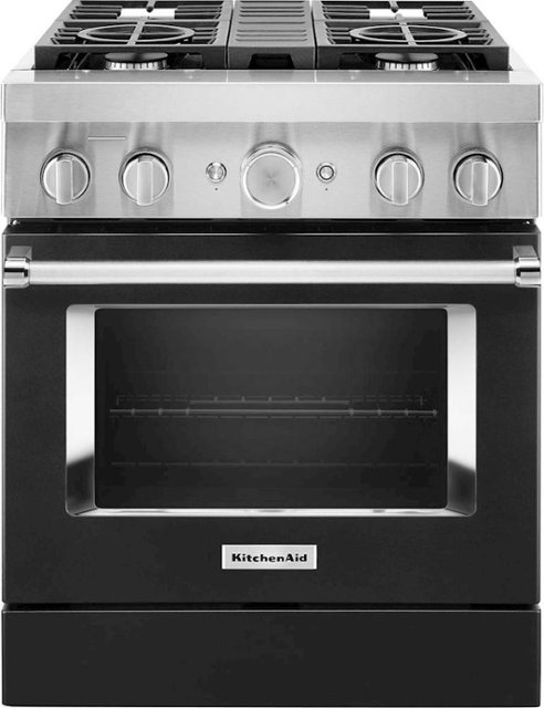 KitchenAid – 4.1 Cu. Ft. Freestanding Dual Fuel True Convection Range with Self-Cleaning – Imperial Black