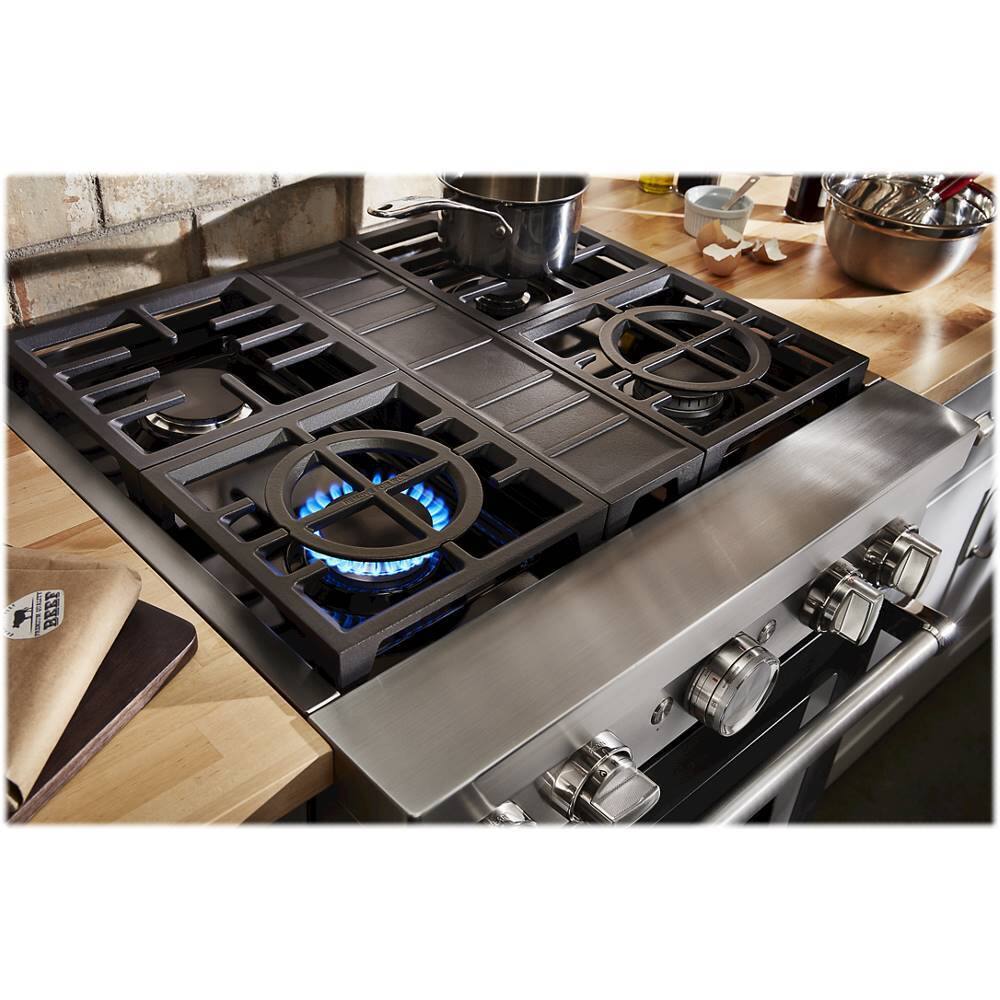 Alt View 16. KitchenAid - 4.1 Cu. Ft. Freestanding Dual Fuel True Convection Range with Self-Cleaning - Imperial Black.