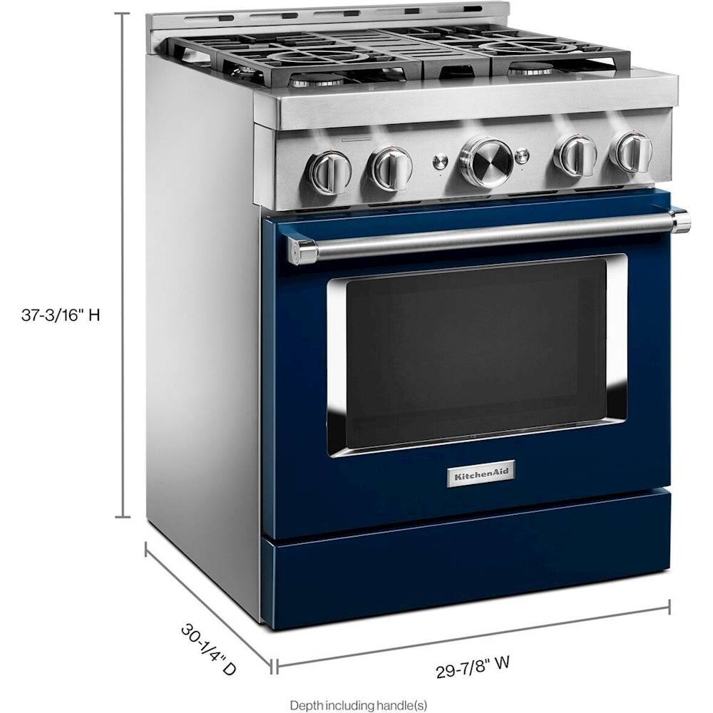 Alt View 16. KitchenAid - Commercial-Style 4.1 Cu. Ft. Slide-In Gas True Convection Range with Self-Cleaning - Ink Blue.