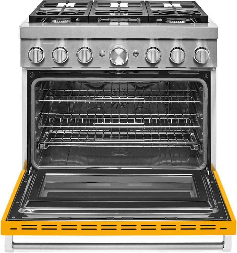 Alt View 12. KitchenAid - 5.1 Cu. Ft. Freestanding Dual Fuel True Convection Range with Self-Cleaning - Yellow Pepper.