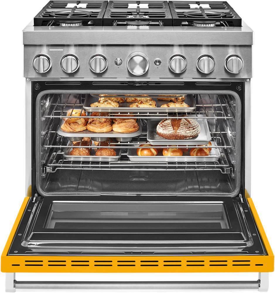 Alt View 13. KitchenAid - 5.1 Cu. Ft. Freestanding Dual Fuel True Convection Range with Self-Cleaning - Yellow Pepper.