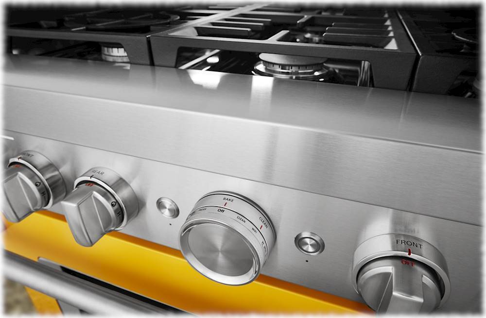 Alt View 15. KitchenAid - 5.1 Cu. Ft. Freestanding Dual Fuel True Convection Range with Self-Cleaning - Yellow Pepper.