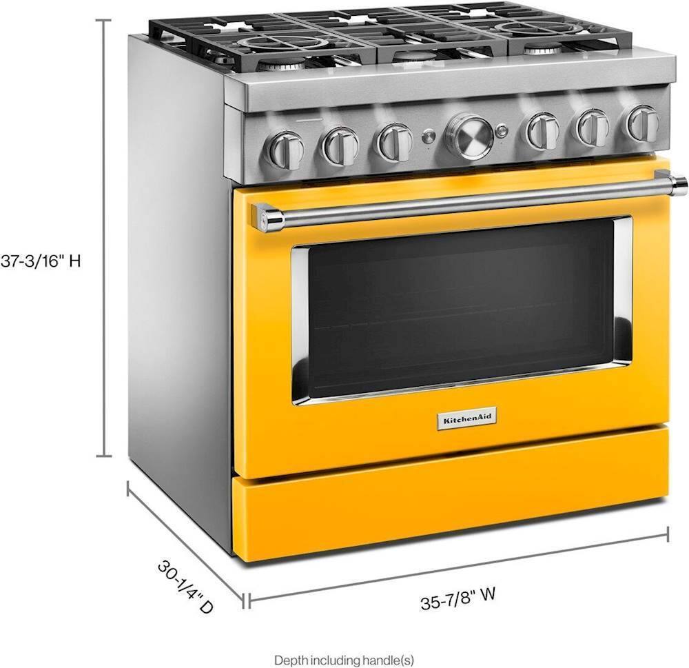 Alt View 19. KitchenAid - 5.1 Cu. Ft. Freestanding Dual Fuel True Convection Range with Self-Cleaning - Yellow Pepper.