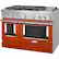 Left. KitchenAid - Commercial-Style 6.3 Cu. Ft. Freestanding Double Oven Dual-Fuel True Convection Range with Self-Cleaning - Scorched Orange.