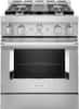 Front. KitchenAid - Commercial-Style 4.1 Cu. Ft. Slide-In Gas True Convection Range with Self-Cleaning - Stainless Steel.