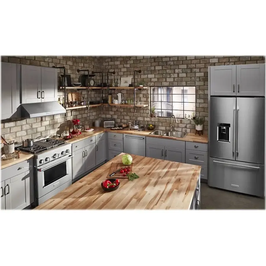 Alt View 13. KitchenAid - Commercial-Style 4.1 Cu. Ft. Slide-In Gas True Convection Range with Self-Cleaning - Stainless Steel.