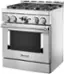 Left. KitchenAid - Commercial-Style 4.1 Cu. Ft. Slide-In Gas True Convection Range with Self-Cleaning - Stainless Steel.