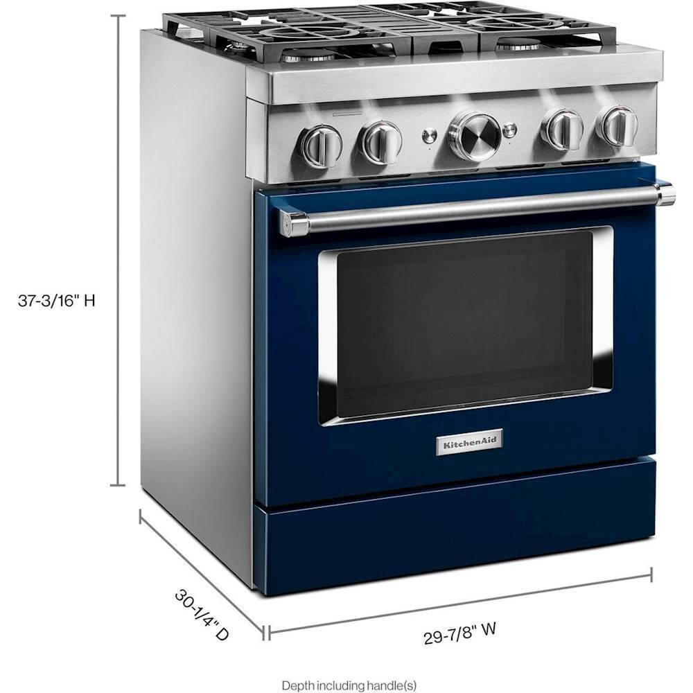 Alt View 12. KitchenAid - 4.1 Cu. Ft. Freestanding Dual Fuel True Convection Range with Self-Cleaning - Ink Blue.