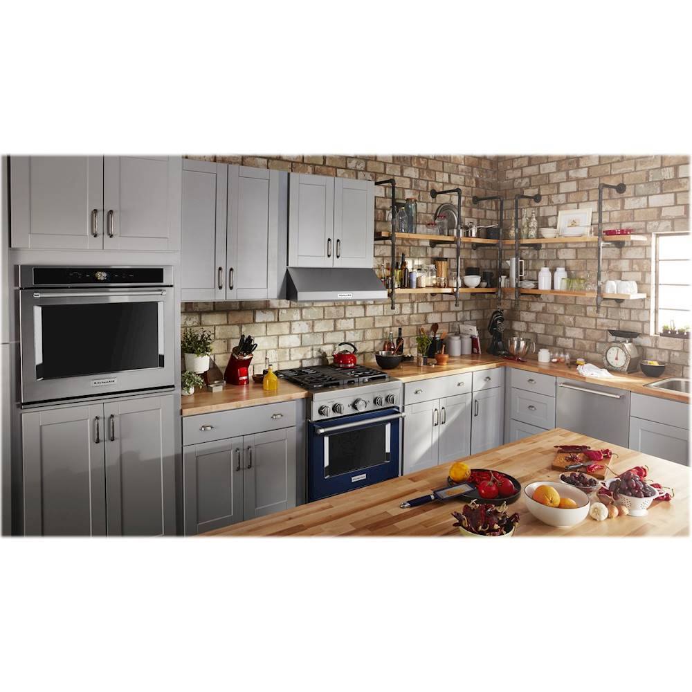 Alt View 17. KitchenAid - 4.1 Cu. Ft. Freestanding Dual Fuel True Convection Range with Self-Cleaning - Ink Blue.