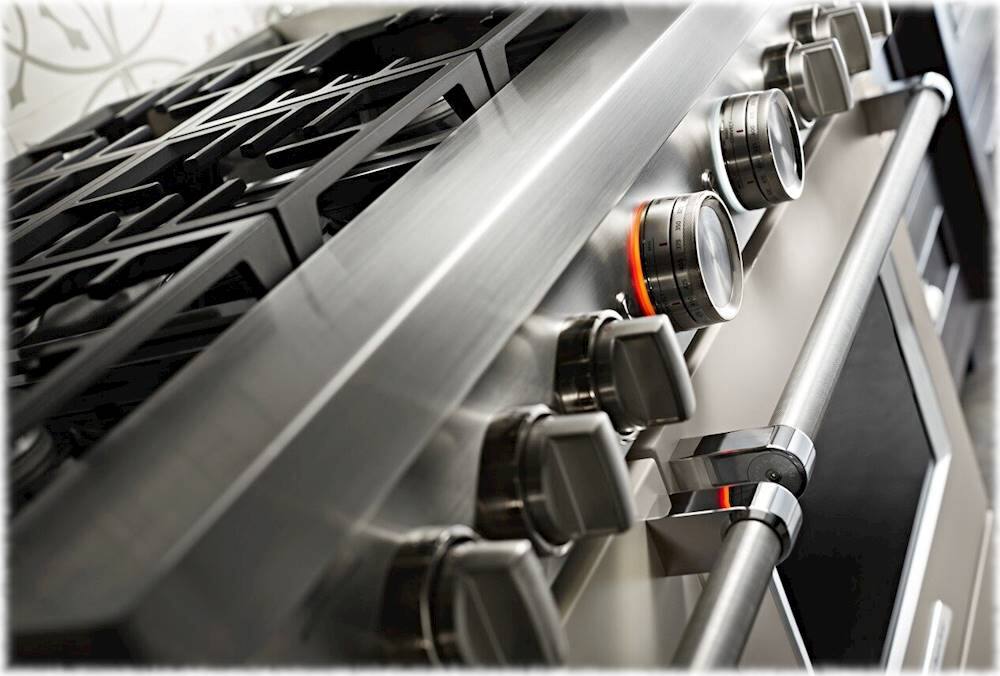 Alt View 13. KitchenAid - Commercial-Style 6.3 Cu. Ft. Freestanding Double Oven Dual-Fuel True Convection Range with Self-Cleaning - Milkshake.