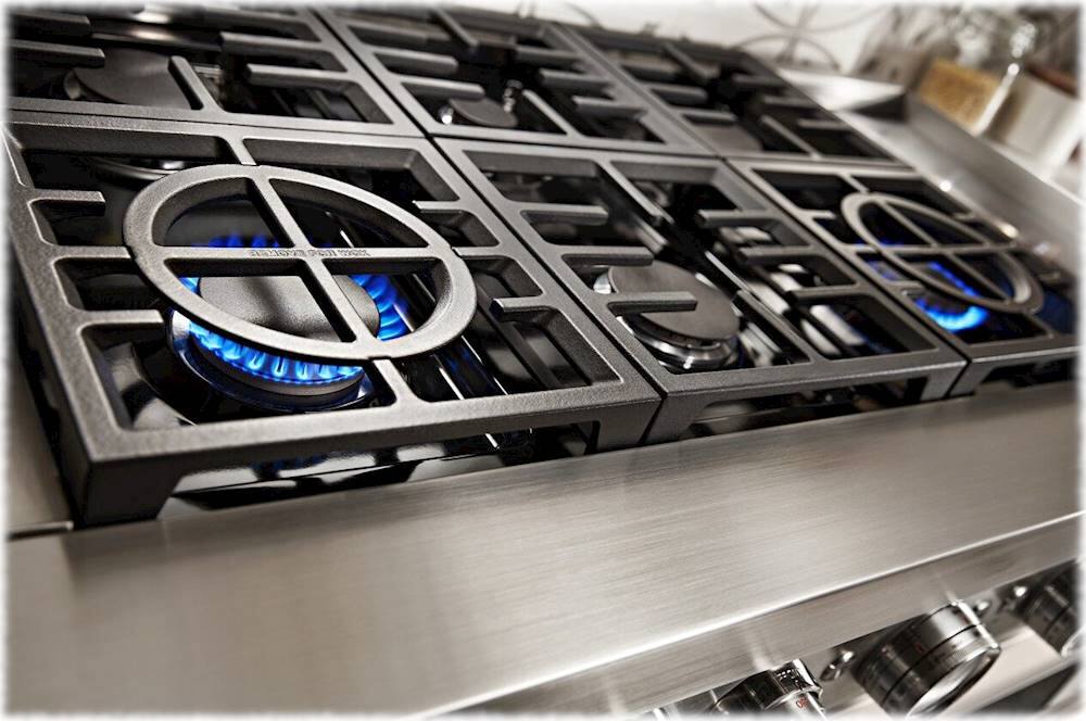 Alt View 15. KitchenAid - Commercial-Style 6.3 Cu. Ft. Freestanding Double Oven Dual-Fuel True Convection Range with Self-Cleaning - Milkshake.