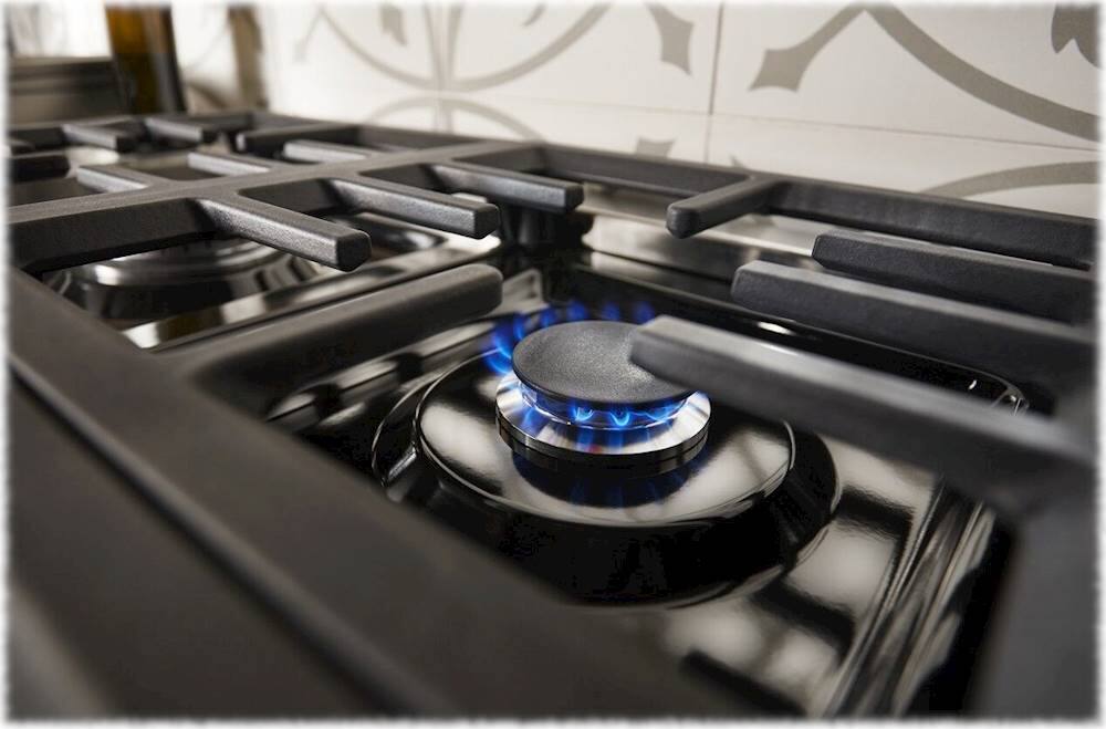 Alt View 16. KitchenAid - Commercial-Style 6.3 Cu. Ft. Freestanding Double Oven Dual-Fuel True Convection Range with Self-Cleaning - Milkshake.