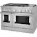 Left. KitchenAid - Commercial-Style 6.3 Cu. Ft. Freestanding Double Oven Dual-Fuel True Convection Range with Self-Cleaning - Stainless steel.