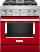 KitchenAid - 4.1 Cu. Ft. Freestanding Dual Fuel True Convection Range with Self-Cleaning - Passion Red - Front_Zoom
