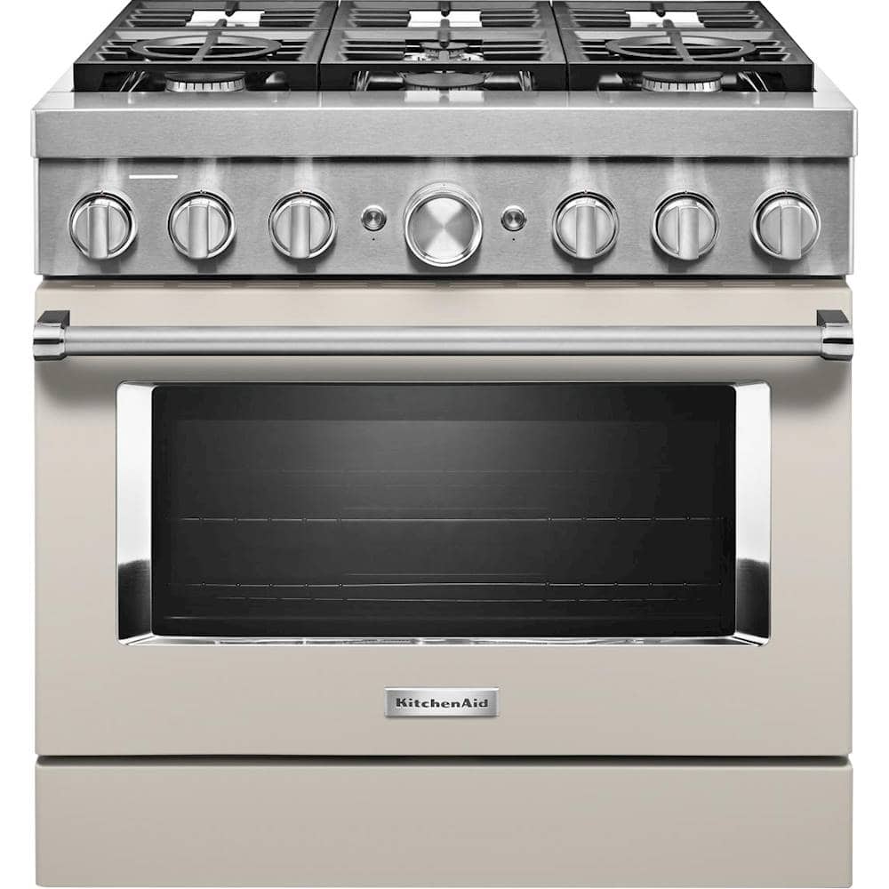 Front. KitchenAid - 5.1 Cu. Ft. Freestanding Dual Fuel True Convection Range with Self-Cleaning - Milkshake.
