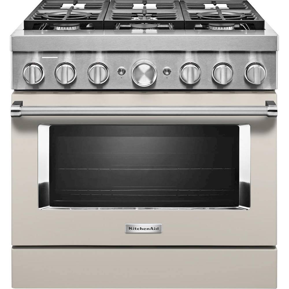 KitchenAid - 5.1 Cu. Ft. Freestanding Dual Fuel True Convection Range with Self-Cleaning - Milkshake