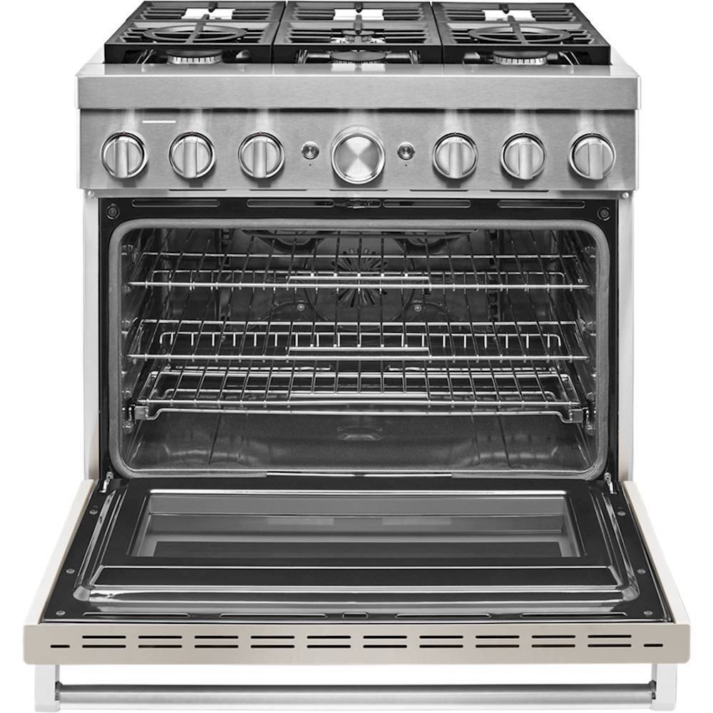 Alt View 13. KitchenAid - 5.1 Cu. Ft. Freestanding Dual Fuel True Convection Range with Self-Cleaning - Milkshake.