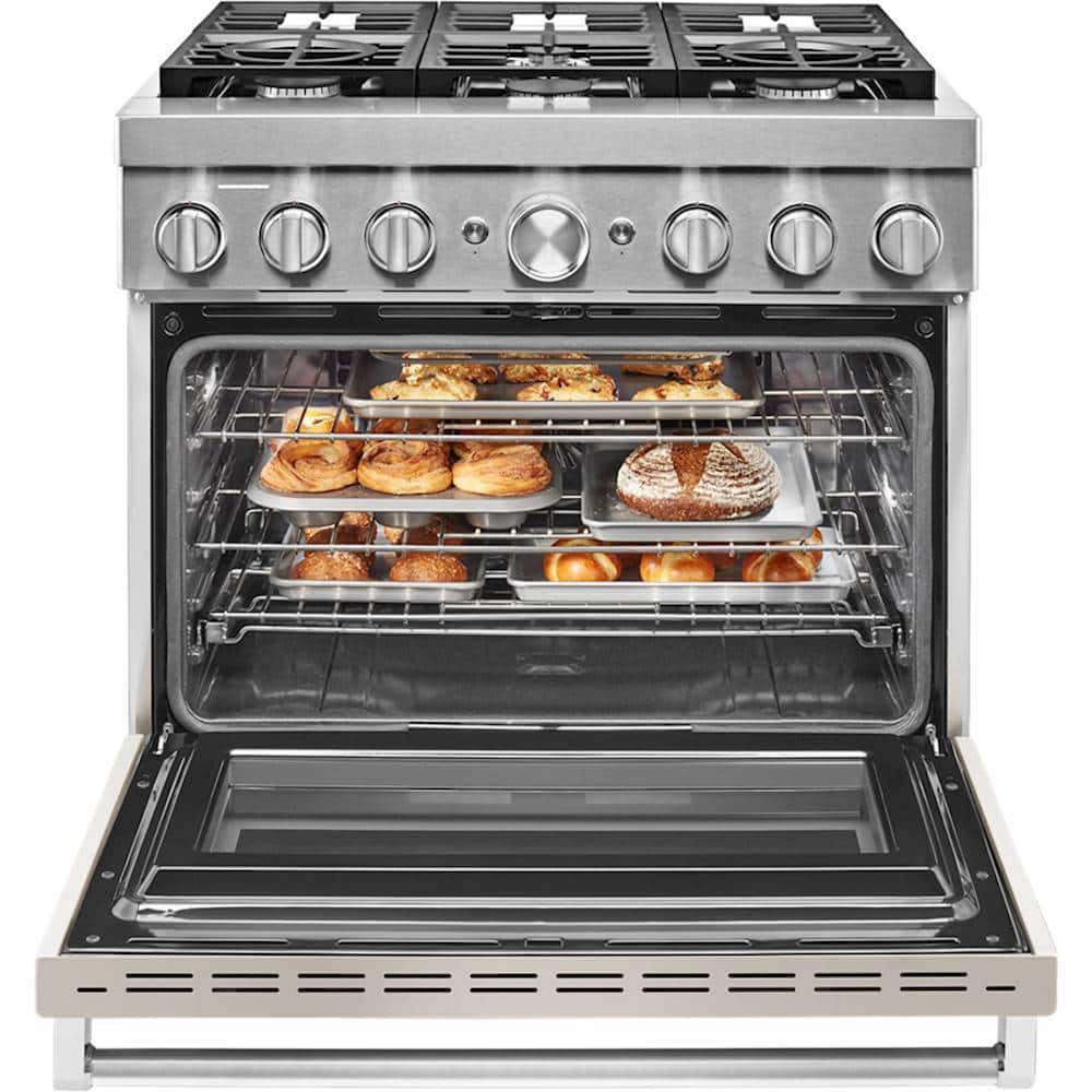 Alt View 14. KitchenAid - 5.1 Cu. Ft. Freestanding Dual Fuel True Convection Range with Self-Cleaning - Milkshake.