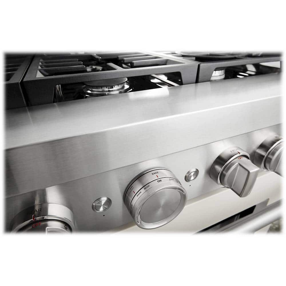 Alt View 15. KitchenAid - 5.1 Cu. Ft. Freestanding Dual Fuel True Convection Range with Self-Cleaning - Milkshake.