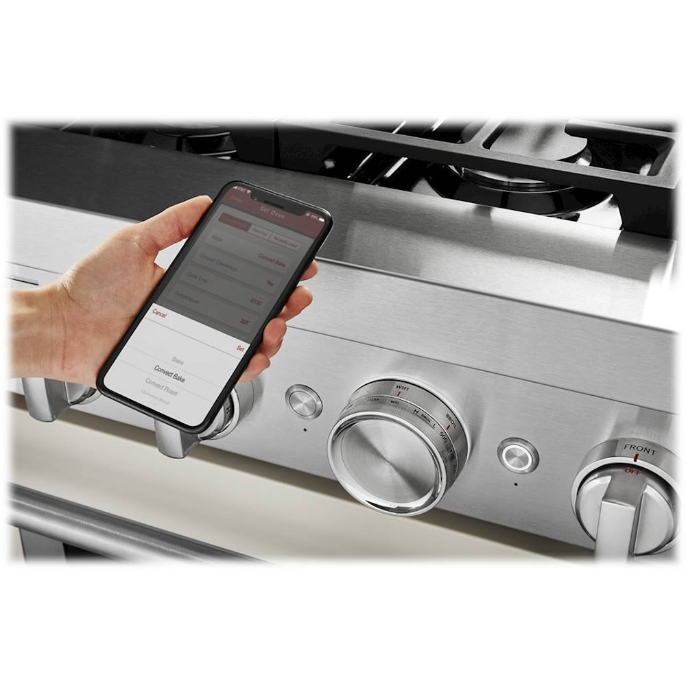 Alt View 18. KitchenAid - 5.1 Cu. Ft. Freestanding Dual Fuel True Convection Range with Self-Cleaning - Milkshake.