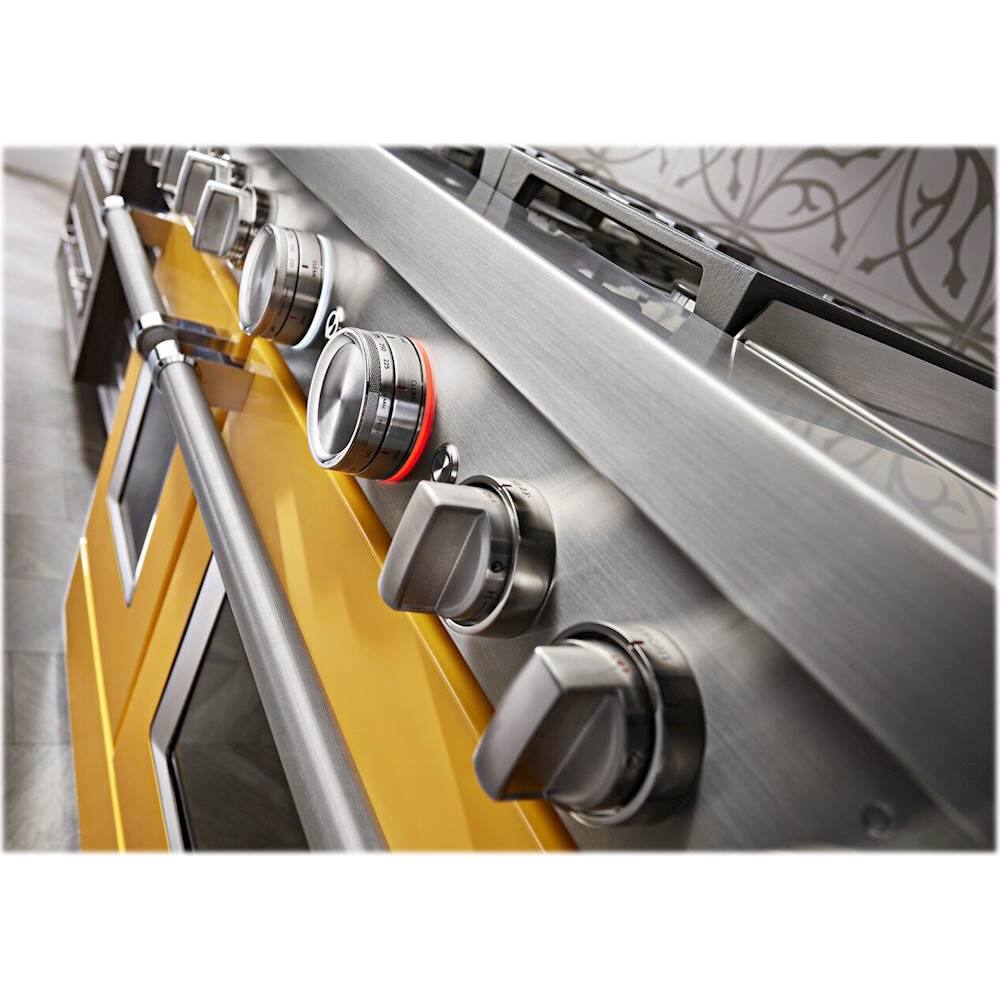 Alt View 13. KitchenAid - Commercial-Style 6.3 Cu. Ft. Freestanding Double Oven Dual-Fuel True Convection Range with Self-Cleaning - Yellow Pepper.