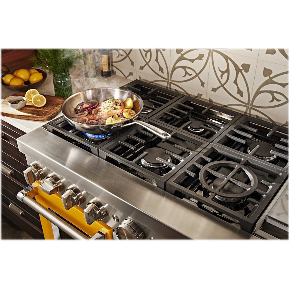 Alt View 15. KitchenAid - Commercial-Style 6.3 Cu. Ft. Freestanding Double Oven Dual-Fuel True Convection Range with Self-Cleaning - Yellow Pepper.